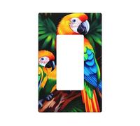 Decorator Wall Plate 1 Gang Light Switch Covers Decorator Receptacle Outlet Covers Colored Parrot Wall Plates for Electrical Outlets Plug Cover Single Rocker Switch Plates