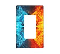 Decorator Wall Plate 1 Gang Light Switch Covers Decorator Receptacle Outlet Covers Fire vs ice art Wall Plates for Electrical Outlets Plug Cover Single Rocker Switch Plates