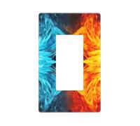 Decorator Wall Plate 1 Gang Light Switch Covers Decorator Receptacle Outlet Covers Fire vs ice art Wall Plates for Electrical Outlets Plug Cover Single Rocker Switch Plates