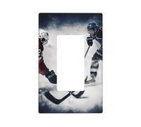 Decorator Wall Plate 1 Gang Light Switch Covers Decorator Receptacle Outlet Covers Ice Hockey Art Wall Plates for Electrical Outlets Plug Cover Single Rocker Switch Plates