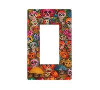 Decorator Wall Plate 1 Gang Light Switch Covers Decorator Receptacle Outlet Covers Mexican folk art Wall Plates for Electrical Outlets Plug Cover Single Rocker Switch Plates