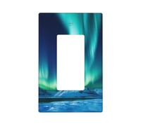 Decorator Wall Plate 1 Gang Light Switch Covers Decorator Receptacle Outlet Covers Northern Lights Wall Plates for Electrical Outlets Plug Cover Single Rocker Switch Plates