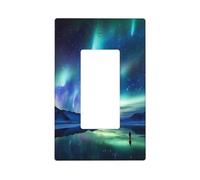 Decorator Wall Plate 1 Gang Light Switch Covers Decorator Receptacle Outlet Covers Northern Lights Wall Plates for Electrical Outlets Plug Cover Single Rocker Switch Plates