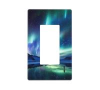 Decorator Wall Plate 1 Gang Light Switch Covers Decorator Receptacle Outlet Covers Northern Lights Wall Plates for Electrical Outlets Plug Cover Single Rocker Switch Plates