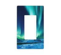 Decorator Wall Plate 1 Gang Light Switch Covers Decorator Receptacle Outlet Covers Northern Lights Wall Plates for Electrical Outlets Plug Cover Single Rocker Switch Plates