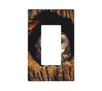 Decorator Wall Plate 1 Gang Light Switch Covers Decorator Receptacle Outlet Covers Owl tree hole Wall Plates for Electrical Outlets Plug Cover Single Rocker Switch Plates