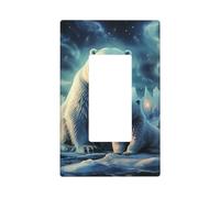 Decorator Wall Plate 1 Gang Light Switch Covers Decorator Receptacle Outlet Covers Polar Bears Northern Lights Wall Plates for Electrical Outlets Plug Cover Single Rocker Switch Plates