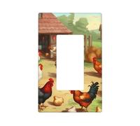 Decorator Wall Plate 1 Gang Light Switch Covers Decorator Receptacle Outlet Covers Roast Chicken Hen Farm Wall Plates for Electrical Outlets Plug Cover Single Rocker Switch Plates