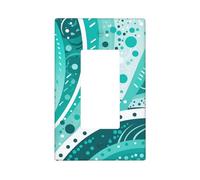 Decorator Wall Plate 1 Gang Light Switch Covers Decorator Receptacle Outlet Covers Turquoise and white circle Wall Plates for Electrical Outlets Plug Cover Single Rocker Switch Plates