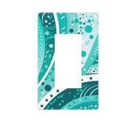 Decorator Wall Plate 1 Gang Light Switch Covers Decorator Receptacle Outlet Covers Turquoise and white circle Wall Plates for Electrical Outlets Plug Cover Single Rocker Switch Plates