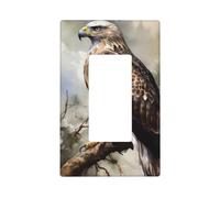 Decorator Wall Plate 1 Gang Light Switch Covers Decorator Receptacle Outlet Covers Watercolor of Hawk Sitting in The Tree Wall Plates for Electrical Outlets Plug Cover Single Rocker Switch Plates