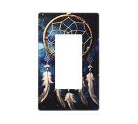 Decorator Wall Plate 1 Gang Light Switch Covers Decorator Receptacle Outlet Covers White fantasy dream catcher Wall Plates for Electrical Outlets Plug Cover Single Rocker Switch Plates
