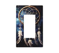 Decorator Wall Plate 1 Gang Light Switch Covers Decorator Receptacle Outlet Covers White fantasy dream catcher Wall Plates for Electrical Outlets Plug Cover Single Rocker Switch Plates