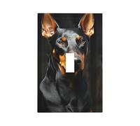 Decorator Wall Plate 1 Gang Light Switch Covers doberman Wallplate Single Toggle Switch Plate Mid Size 5" x 3" Electrical Outlet Covers Decorative Wall Switch Plate Cover Decor