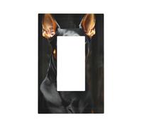 Decorator Wall Plate 1 Gang Light Switch Covers doberman Wallplate Single Toggle Switch Plate Mid Size 5" x 3" Electrical Outlet Covers Decorative Wall Switch Plate Cover Decor
