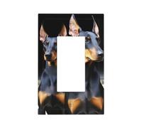 Decorator Wall Plate 1 Gang Light Switch Covers doberman Wallplate Single Toggle Switch Plate Mid Size 5" x 3" Electrical Outlet Covers Decorative Wall Switch Plate Cover Decor