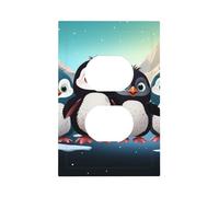 Decorator Wall Plate 1 Gang Light Switch Covers Five cute penguins Wallplate Single Toggle Switch Plate Mid Size 5" x 3" Electrical Outlet Covers Decorative Wall Switch Plate Cover Decor