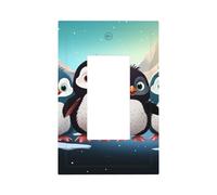 Decorator Wall Plate 1 Gang Light Switch Covers Five cute penguins Wallplate Single Toggle Switch Plate Mid Size 5" x 3" Electrical Outlet Covers Decorative Wall Switch Plate Cover Decor