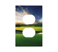 Decorator Wall Plate 1 Gang Light Switch Covers Golf Course Wallplate Single Toggle Switch Plate Mid Size 5" x 3" Electrical Outlet Covers Decorative Wall Switch Plate Cover Decor