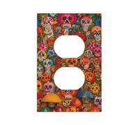 Decorator Wall Plate 1 Gang Light Switch Covers Mexican folk art Wallplate Single Toggle Switch Plate Mid Size 5" x 3" Electrical Outlet Covers Decorative Wall Switch Plate Cover Decor