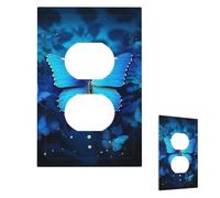 Decorator Wall Plate 1-Gang Light Switch Covers Mid-size 5" x 3" Receptacle Outlet Covers blue beautful butterfly Wall Plates for Electrical Outlets Plug Cover Single Rocker Switch Plates