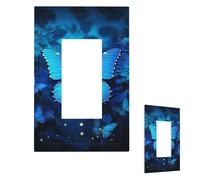 Decorator Wall Plate 1-Gang Light Switch Covers Mid-size 5" x 3" Receptacle Outlet Covers blue beautful butterfly Wall Plates for Electrical Outlets Plug Cover Single Rocker Switch Plates