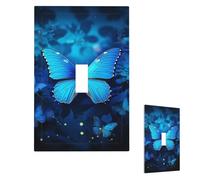 Decorator Wall Plate 1-Gang Light Switch Covers Mid-size 5" x 3" Receptacle Outlet Covers blue beautful butterfly Wall Plates for Electrical Outlets Plug Cover Single Rocker Switch Plates
