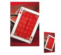 Decorator Wall Plate 1-Gang Light Switch Covers Mid-size 5" x 3" Receptacle Outlet Covers Red Background Playing Cards Wall Plates for Electrical Outlets Plug Cover Single Rocker Switch Plates