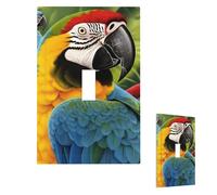 Decorator Wall Plate 1-Gang Light Switch Covers Mid-size 5" x 3" Receptacle Outlet Covers Tropical Parrot Wall Plates for Electrical Outlets Plug Cover Single Rocker Switch Plates