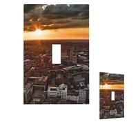 Decorator Wall Plate 1-Gang Light Switch Covers Mid-size 5" x 3" Receptacle Outlet Covers York City Sunset Picture Wall Plates for Electrical Outlets Plug Cover Single Rocker Switch Plates