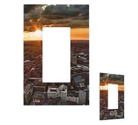 Decorator Wall Plate 1-Gang Light Switch Covers Mid-size 5" x 3" Receptacle Outlet Covers York City Sunset Picture Wall Plates for Electrical Outlets Plug Cover Single Rocker Switch Plates