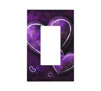 Decorator Wall Plate 1 Gang Light Switch Covers Purple Hearts Wallplate Single Toggle Switch Plate Mid Size 5" x 3" Electrical Outlet Covers Decorative Wall Switch Plate Cover Decor