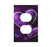 Decorator Wall Plate 1 Gang Light Switch Covers Purple Hearts Wallplate Single Toggle Switch Plate Mid Size 5" x 3" Electrical Outlet Covers Decorative Wall Switch Plate Cover Decor