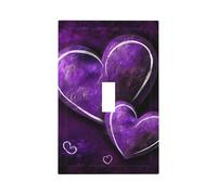 Decorator Wall Plate 1 Gang Light Switch Covers Purple Hearts Wallplate Single Toggle Switch Plate Mid Size 5" x 3" Electrical Outlet Covers Decorative Wall Switch Plate Cover Decor