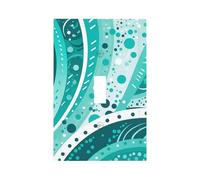 Decorator Wall Plate 1 Gang Light Switch Covers Turquoise and white circle Wallplate Single Toggle Switch Plate Mid Size 5" x 3" Electrical Outlet Covers Decorative Wall Switch Plate Cover Decor