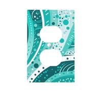 Decorator Wall Plate 1 Gang Light Switch Covers Turquoise and white circle Wallplate Single Toggle Switch Plate Mid Size 5" x 3" Electrical Outlet Covers Decorative Wall Switch Plate Cover Decor