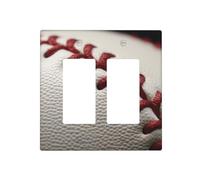Decorator Wall Plate 2 Gang Light Switch Covers Baseball Lace Close Up Wallplate Double Toggle Switch Plate Standard Size Electrical Outlet Covers Decorative Wall Switch Plate Cover