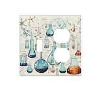 Decorator Wall Plate 2 Gang Light Switch Covers Chemistry Print Wallplate Double Toggle Switch Plate Mid-size Electrical Outlet Covers Decorative Wall Switch Plate Cover