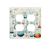 Decorator Wall Plate 2 Gang Light Switch Covers Chemistry Print Wallplate Double Toggle Switch Plate Mid-size Electrical Outlet Covers Decorative Wall Switch Plate Cover