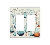 Decorator Wall Plate 2 Gang Light Switch Covers Chemistry Print Wallplate Double Toggle Switch Plate Mid-size Electrical Outlet Covers Decorative Wall Switch Plate Cover