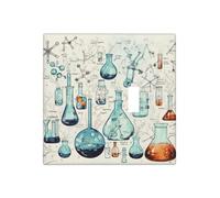 Decorator Wall Plate 2 Gang Light Switch Covers Chemistry Print Wallplate Double Toggle Switch Plate Mid-size Electrical Outlet Covers Decorative Wall Switch Plate Cover