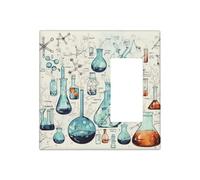 Decorator Wall Plate 2 Gang Light Switch Covers Chemistry Print Wallplate Double Toggle Switch Plate Standard Size Electrical Outlet Covers Decorative Wall Switch Plate Cover