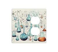 Decorator Wall Plate 2 Gang Light Switch Covers Chemistry Print Wallplate Double Toggle Switch Plate Standard Size Electrical Outlet Covers Decorative Wall Switch Plate Cover