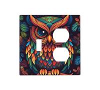Decorator Wall Plate 2 Gang Light Switch Covers Color owl pattern Wallplate Double Toggle Switch Plate Mid-size Electrical Outlet Covers Decorative Wall Switch Plate Cover