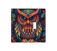 Decorator Wall Plate 2 Gang Light Switch Covers Color owl pattern Wallplate Double Toggle Switch Plate Mid-size Electrical Outlet Covers Decorative Wall Switch Plate Cover