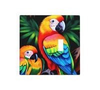 Decorator Wall Plate 2 Gang Light Switch Covers Colored Parrot Wallplate Double Toggle Switch Plate Standard Size Electrical Outlet Covers Decorative Wall Switch Plate Cover