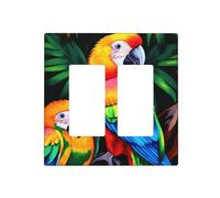 Decorator Wall Plate 2 Gang Light Switch Covers Colored Parrot Wallplate Double Toggle Switch Plate Mid-size Electrical Outlet Covers Decorative Wall Switch Plate Cover