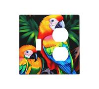 Decorator Wall Plate 2 Gang Light Switch Covers Colored Parrot Wallplate Double Toggle Switch Plate Mid-size Electrical Outlet Covers Decorative Wall Switch Plate Cover