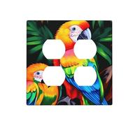 Decorator Wall Plate 2 Gang Light Switch Covers Colored Parrot Wallplate Double Toggle Switch Plate Mid-size Electrical Outlet Covers Decorative Wall Switch Plate Cover