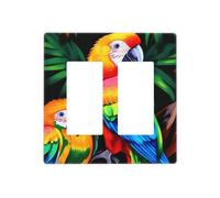 Decorator Wall Plate 2 Gang Light Switch Covers Colored Parrot Wallplate Double Toggle Switch Plate Standard Size Electrical Outlet Covers Decorative Wall Switch Plate Cover